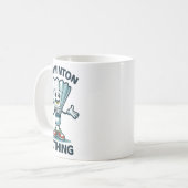 Mug Badminton Forever Cartoon Shuttle Et Racket Graphe (Devant gauche)