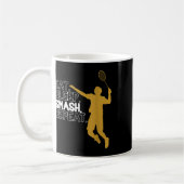 Mug Badminton. Manger. Dormir. Putain. Recommencer. (Gauche)