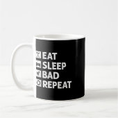 Mug Badminton Manger Dormir Répéter Drôle Navette Mème (Gauche)
