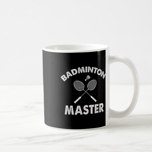 Mug Badminton Master Funny Badminton Player Shuttle Ra (Droite)
