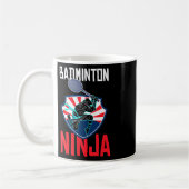 Mug Badminton Ninja Chemise Funny Joueur Badminton Bad (Gauche)