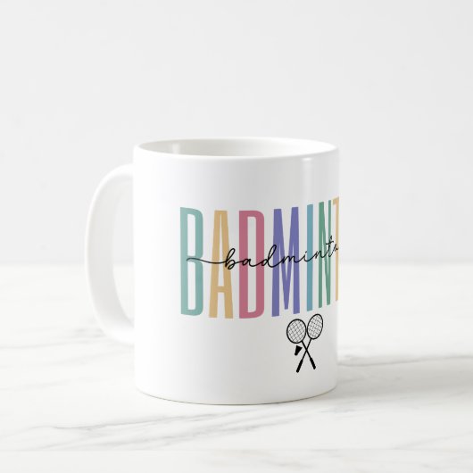 Mug Badminton Sportif & Élégant (Devant gauche)