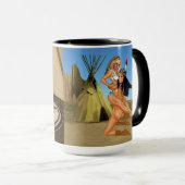 MUG BAGARRE DE CHATS DANS UN TIPI (Devant droit)