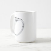 Mug Bague de fiançailles et date (Devant gauche)