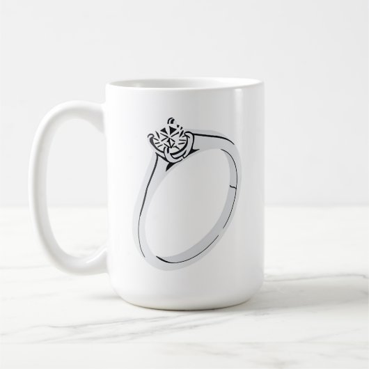 Mug Bague de fiançailles et date (Gauche)