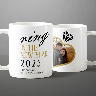 Mug Bague Élégante pour la Nouvelle Année Fiançailles 