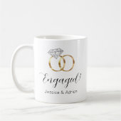 Mug Bagues de fiançailles personnalisées en diamant (Gauche)