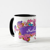 Mug Baguette de barre rose et violet sur (Devant gauche)
