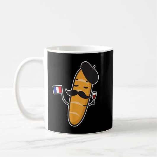 Mug Baguette Française Détenant Un Drapeau Français Et (Gauche)