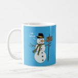 Mug Bah Humbug Grumpy Christmas Snowman Introduire<br><div class="desc">Bah humbug ! Ce design amusant est parfait pour un dîner de Noël, un cadeau d'hôte ou d'hôtesse, ou toute personne un peu antisociale et préférerait éviter la foule cette saison des fêtes. Un bonhomme de neige portant un casquette et une écharpe portant une pancarte sur laquelle on peut lire...</div>