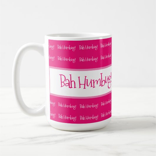 Mug Bah humbug rose Noël (Gauche)