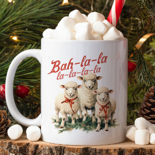 Mug Bah La La Cute Retro Noël Moutons