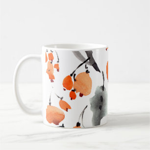 Mug Baies, aquarelle feuille, illustration d'encre, co