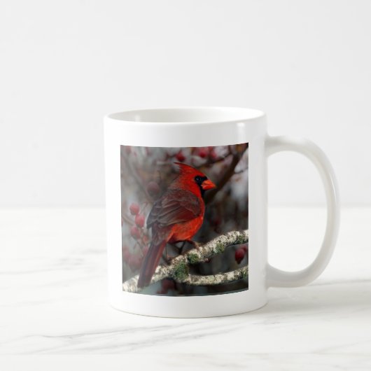 Mug Baies blanches Primitive Noël Cardinal Rouge (Droite)