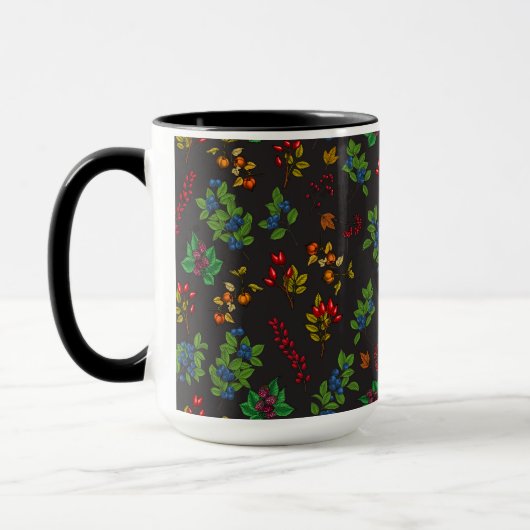Mug Baies d'automne sur chocolat brun (Gauche)