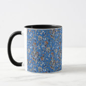 Mug Baies feuilles Aquarelle Bleu Motif Floral (Gauche)