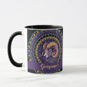 Mug Baies Whimsical personnalisées Zodiac Dot Mandala (Gauche)