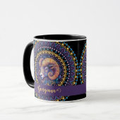 Mug Baies Whimsical personnalisées Zodiac Dot Mandala (Devant gauche)
