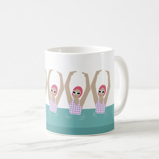 Mug Baigneurs artistiques | Illustration de natation a (Devant droit)