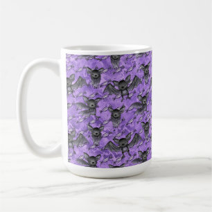 MUG BAIGNOIRE CUTE HALLOWEEN BATS AVEC CANDIDES PURPLE