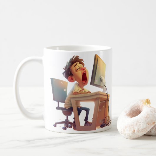 Mug Bâillement pour café ! Pour Lui (Avec donut)