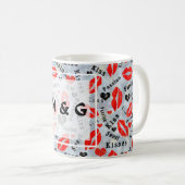 Mug Baise, lèvres rouges. (Devant droit)