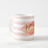 Mug Baiser d'aquarelle XOXO en or rose (Devant gauche)