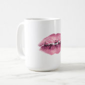 Mug Baiser de lèvres roses personnalisées (Devant gauche)