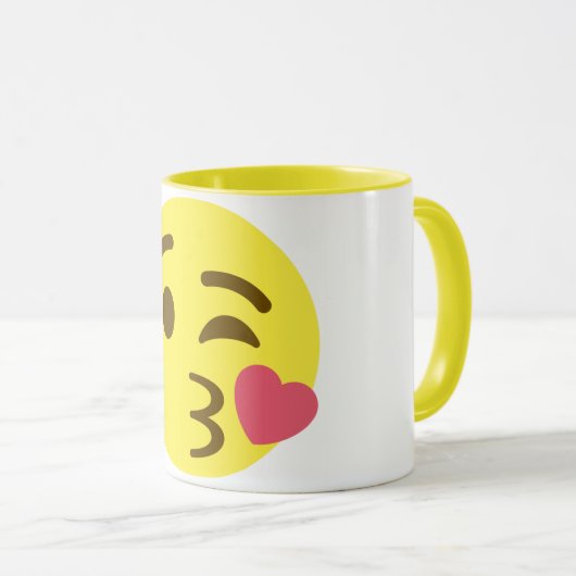 Mug Baiser Emoji (Devant droit)