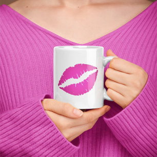 Mug Baiser en bâton de lèvre rose chaud
