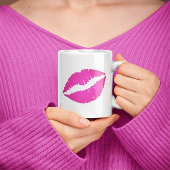 Mug Baiser en bâton de lèvre rose chaud