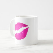Mug Baiser en bâton de lèvre rose chaud (Devant gauche)