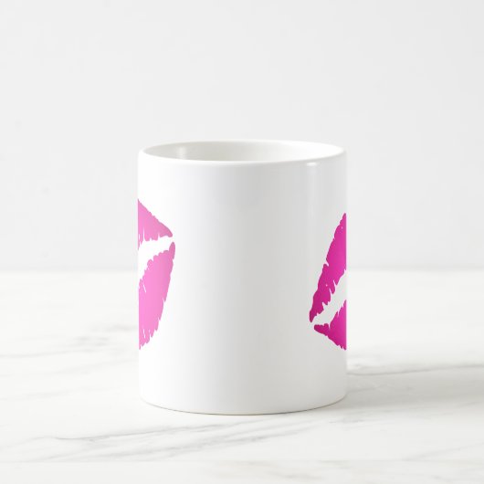 Mug Baiser en bâton de lèvre rose chaud (Centre)