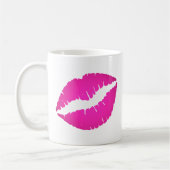 Mug Baiser en bâton de lèvre rose chaud (Gauche)