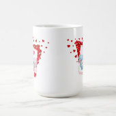 Mug Baisers avec coeur d'amour rouge tout autour (Centre)