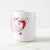 Mug Baisers avec coeur d'amour rouge tout autour (Devant gauche)