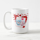 Mug Baisers avec coeur d'amour rouge tout autour (Gauche)