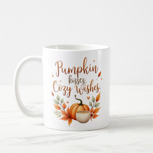 Mug Baisers de citrouille, Vœux douillets (Gauche)