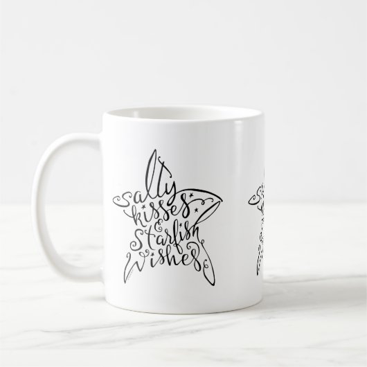 Mug Baisers de conception de plage et souhaits salés (Gauche)
