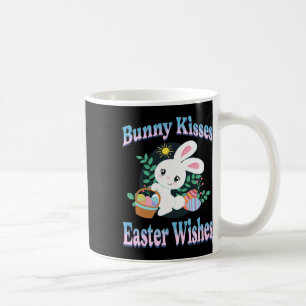Mug Baisers de lapin Pâques souhaite de mignons oeufs