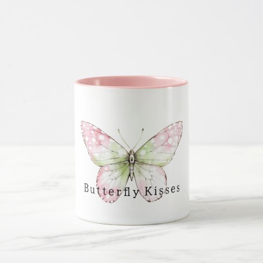 Mug Baisers de papillon de menthe rose (Centre)