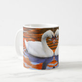 Mug Baisers des cygnes dans l'amour, cous de forme de (Devant gauche)