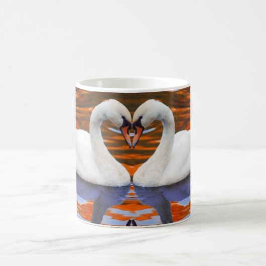 Mug Baisers des cygnes dans l'amour, cous de forme de (Centre)