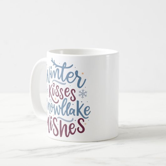 Mug Baisers d'hiver et Flambeaux de neige Souhaite la (Devant gauche)