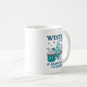 Mug Baisers d'hiver turquoises et voiles de neige mign (Devant droit)
