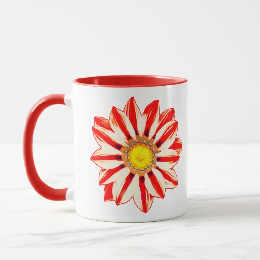 Mug Baisy africain / Gazania Rouge et blanc rayé (Gauche)