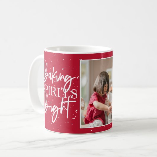 Mug Baking Spirits Bright Red Holiday Photo (Devant gauche)