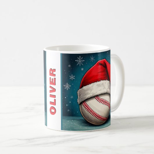 Mug Bal de baseball Rouge Père Noël (Devant droit)