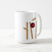 Mug Bal De Cricket Touchant Les Billets, (Devant droit)