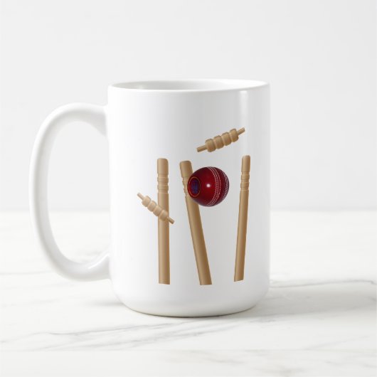 Mug Bal De Cricket Touchant Les Billets, (Gauche)